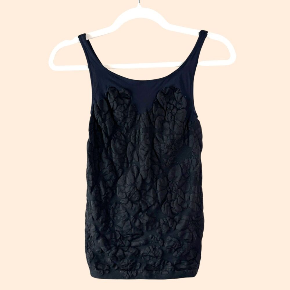 Giorgio Armani Stretch Floral Crinkle Tank Top